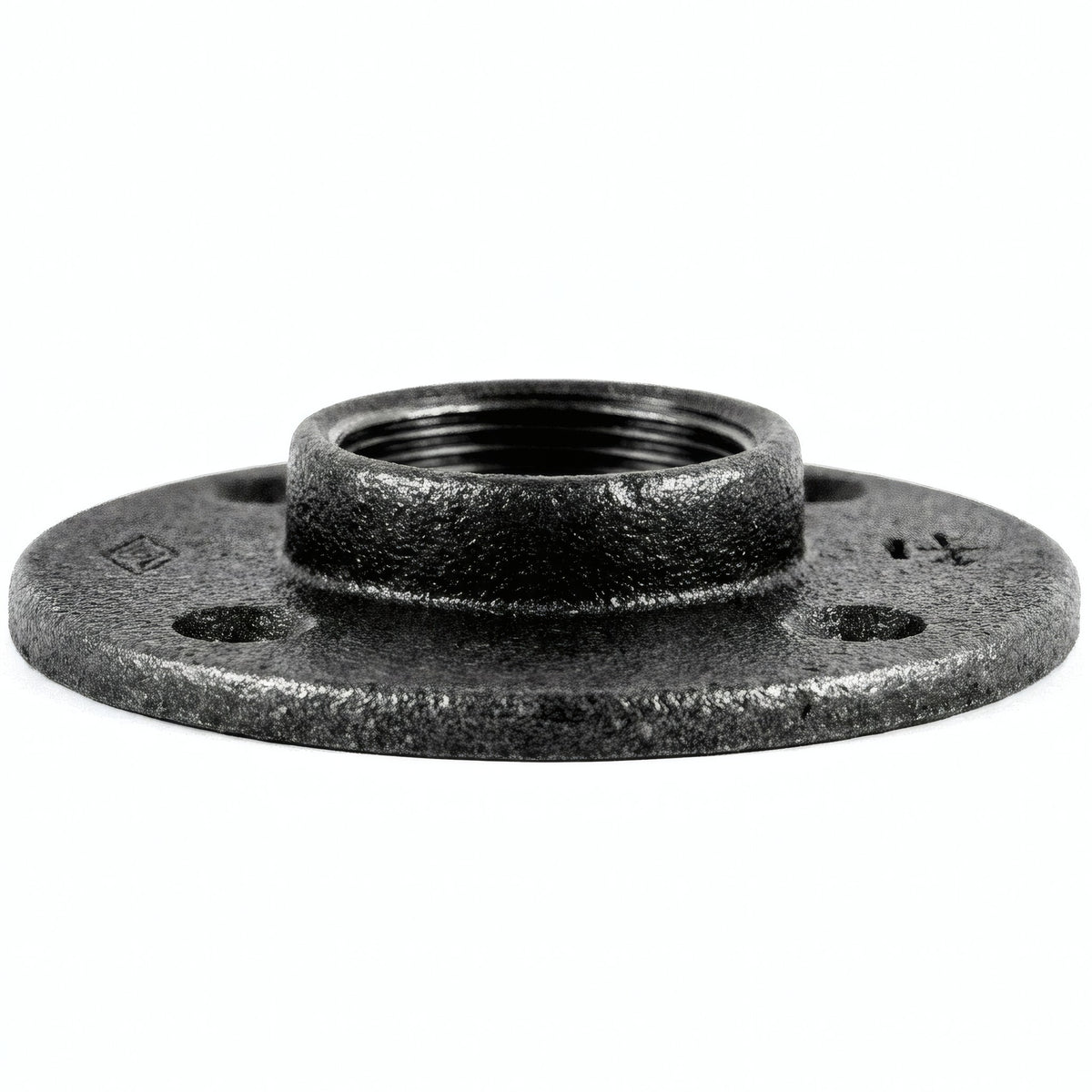 Flange 1''1/4 | 33x42mm stor diameter sort støbejern - produktfoto på hvid baggrund 2