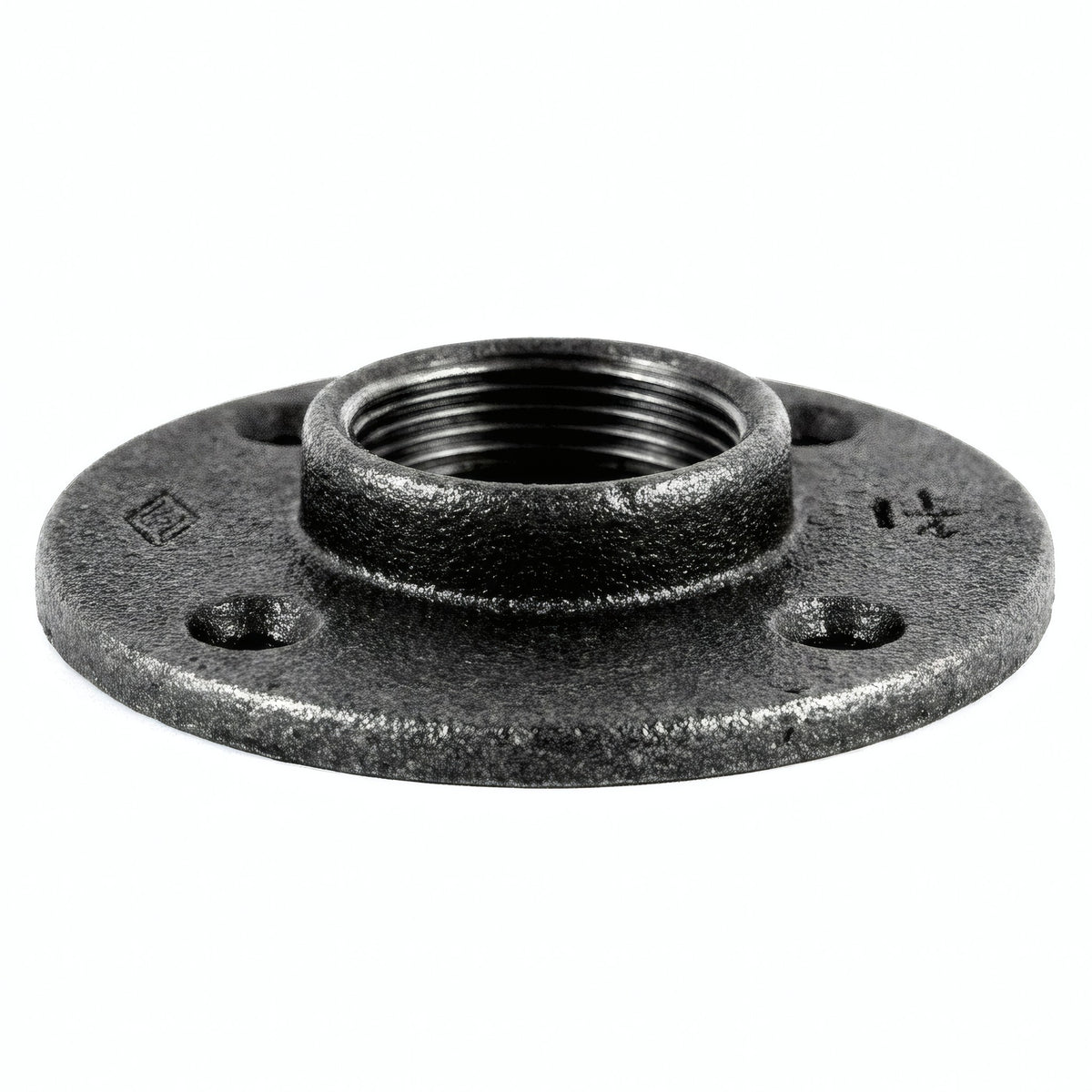 Flange 1''1/4 | 33x42mm stor diameter sort støbejern - produktfoto på hvid baggrund 4