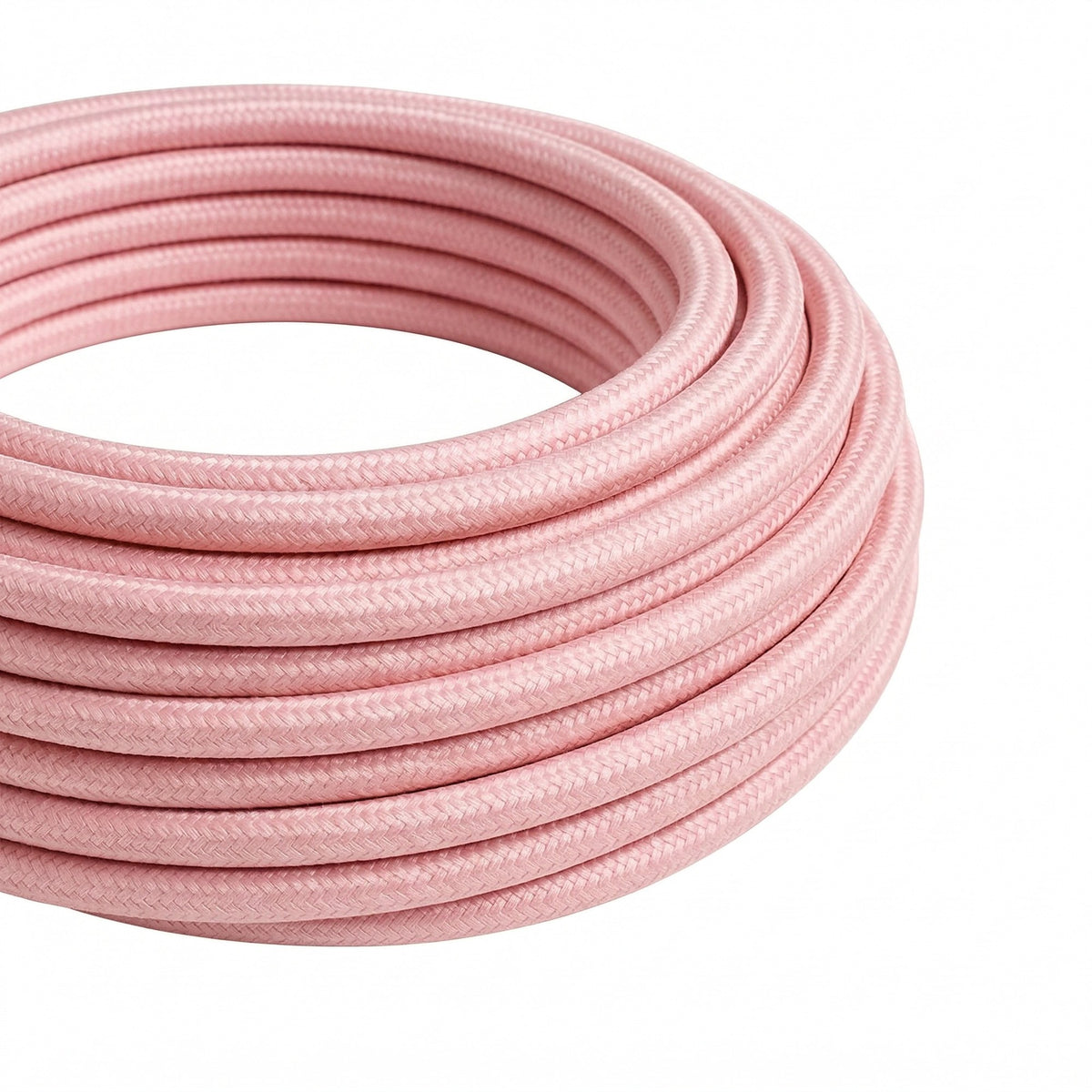 Rund stofledning med silkeeffekt – Bleg rosa