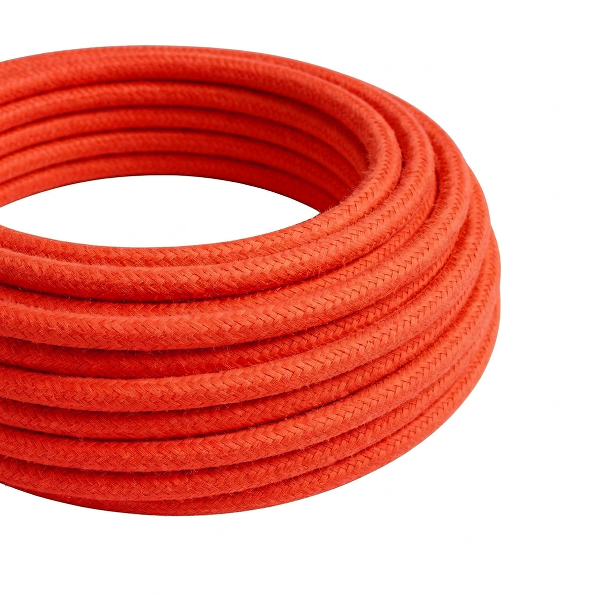 Rund neonfarvet stofledning med silkeeffekt – Orange