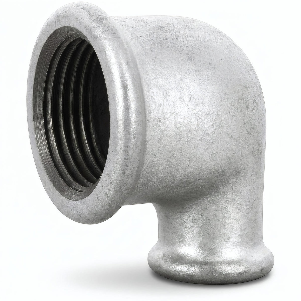 Reduktionsvinkel 90° I/I i galvaniseret støbejern - produktfoto på hvid baggrund 21