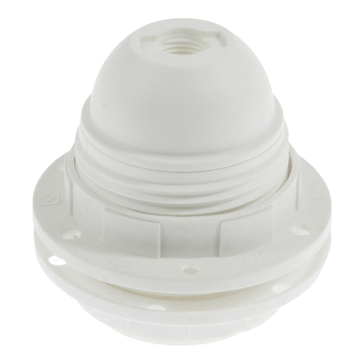 Douille E27 pour abat-jour, double bague, thermoplastique ou bakélite — Thermoplastique blanc