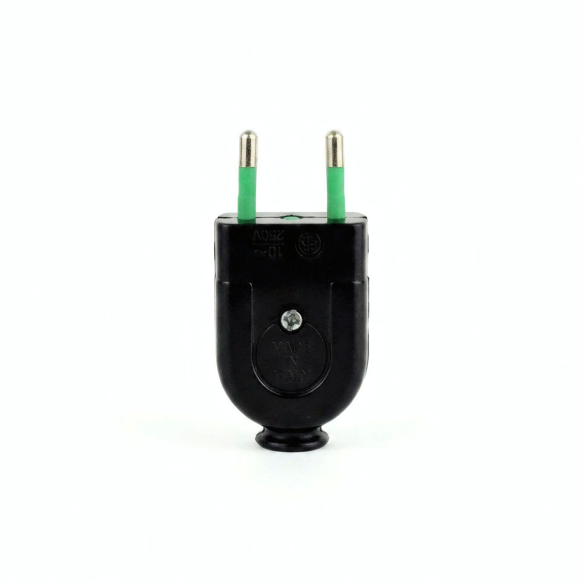 Sort 2-polet stik - produktfoto på hvid baggrund 2