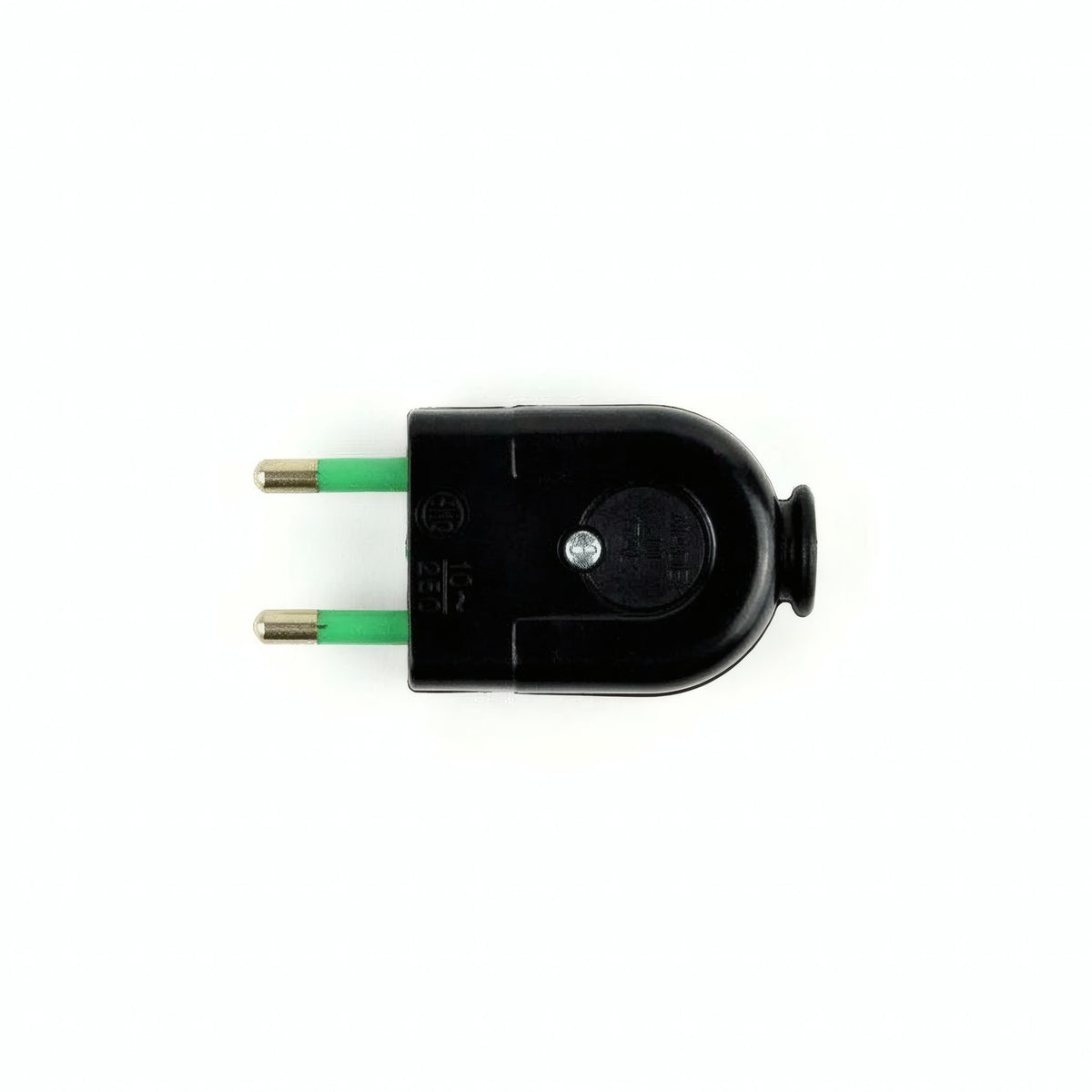 Sort 2-polet stik - produktfoto på hvid baggrund 3