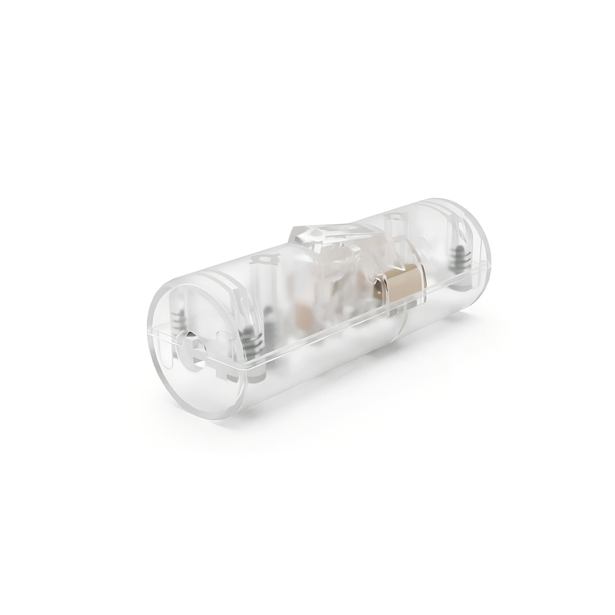 Cylindrisk enpolet vippeafbryder med jordklemme — Transparent