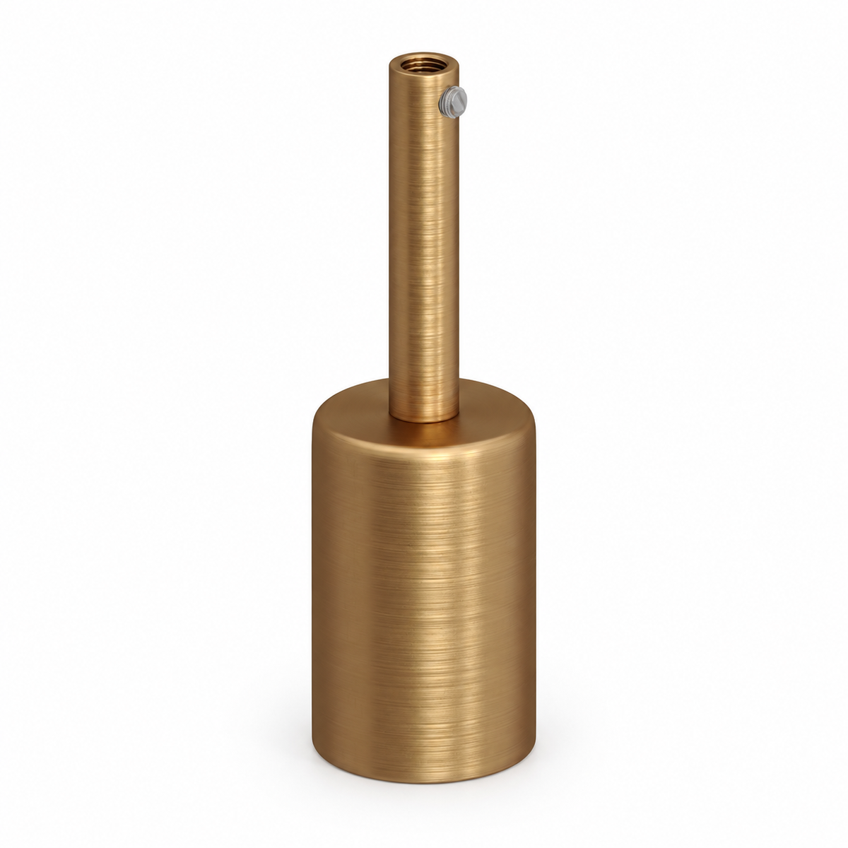 Sæt med cylindrisk E27-fatning i metal — trækaflastning på 7 cm — satinbronze-finish — visning 1