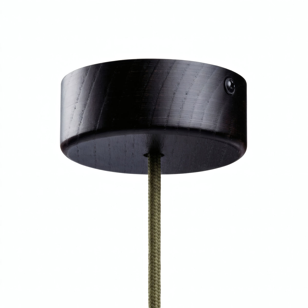 Lille cylindrisk roset i træ, Ø 88 mm — 1 centralt hul / Wengé-look