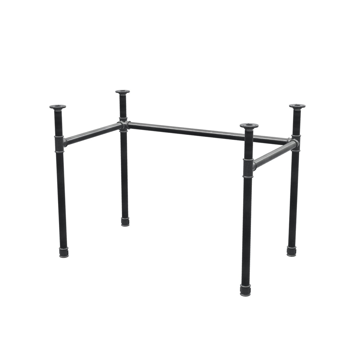 Stel til skrivebord, U-form, støbejern og stål Ø 34 mm, 102 × 62 cm, højde 72 cm