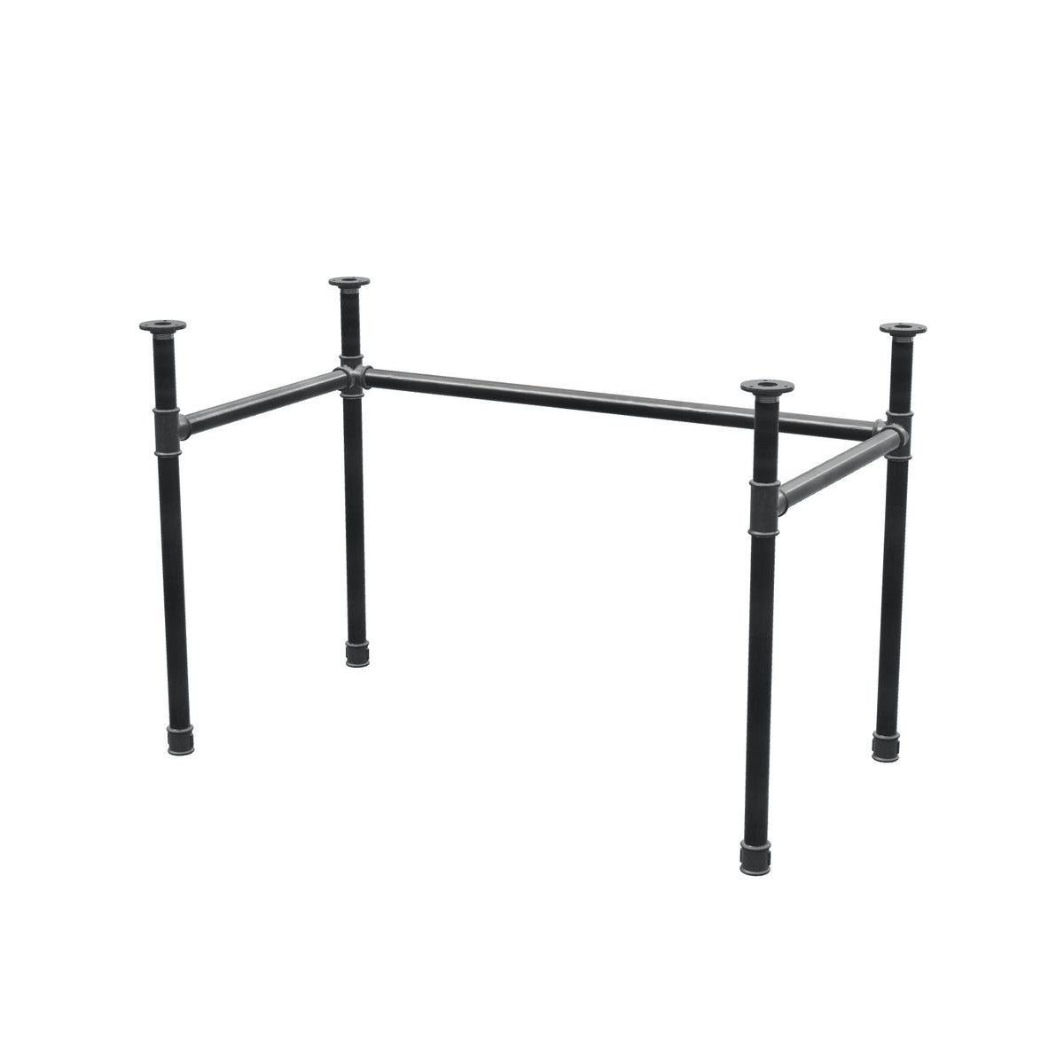 Stel til skrivebord, U-form, støbejern og stål Ø 34 mm, 112 × 62 cm, højde 72 cm