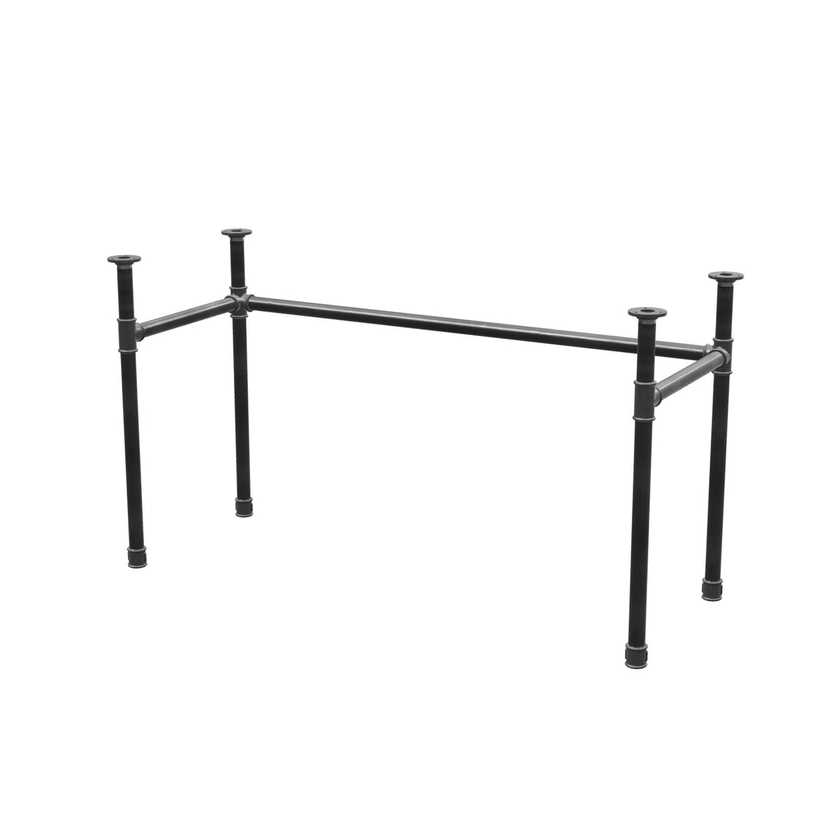 Stel til skrivebord, U-form, støbejern og stål Ø 34 mm, 132 × 52 cm, højde 72 cm