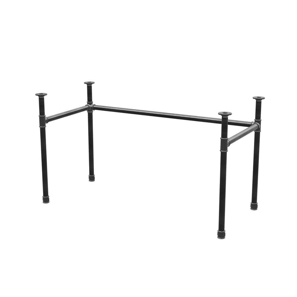 Stel til skrivebord, U-form, støbejern og stål Ø 34 mm, 132 × 62 cm, højde 72 cm