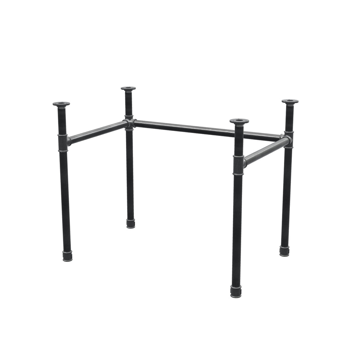 Stel til skrivebord, U-form, støbejern og stål Ø 34 mm, 92 × 62 cm, højde 72 cm