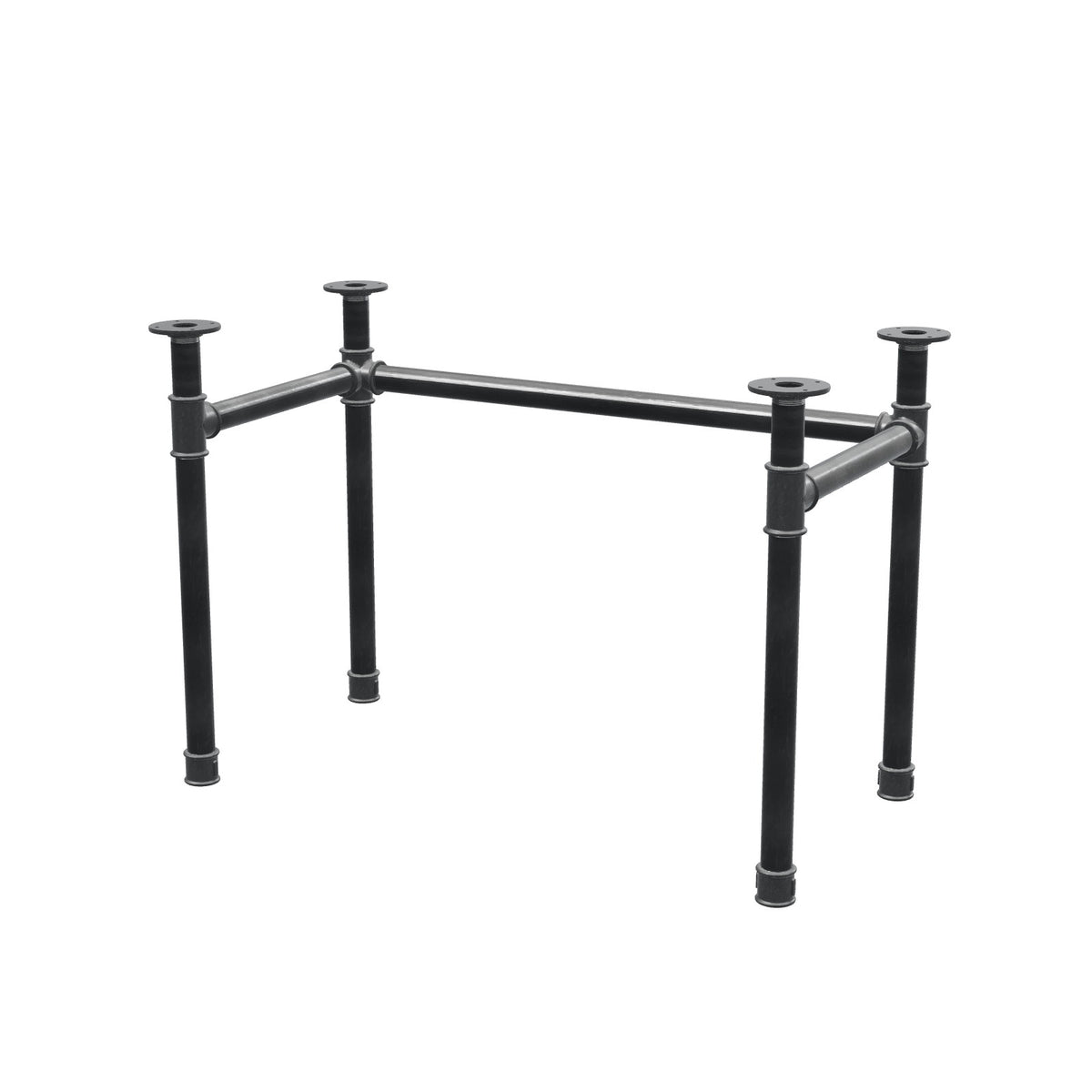 Stel til skrivebord, U-form, støbejern og stål Ø 42 mm, 106 × 56 cm, højde 70 cm