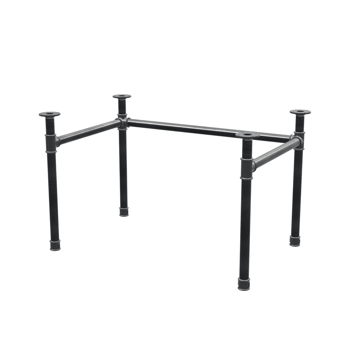 Stel til skrivebord, U-form, støbejern og stål Ø 42 mm, 116 × 76 cm, højde 70 cm