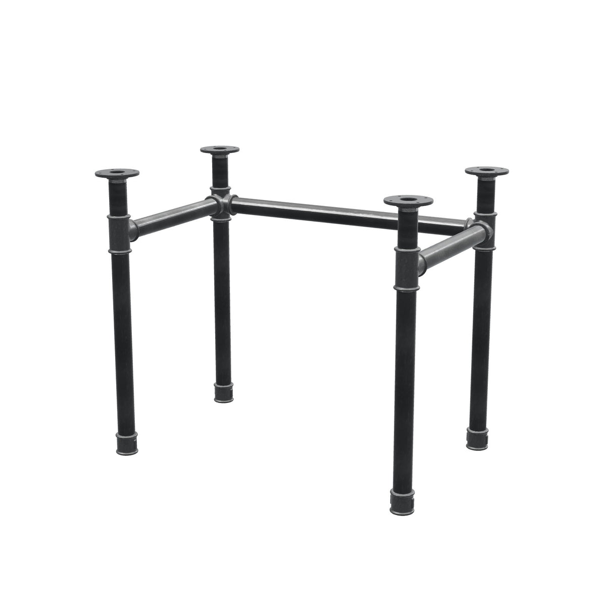 Stel til skrivebord, U-form, støbejern og stål Ø 42 mm, 86 × 56 cm, højde 70 cm