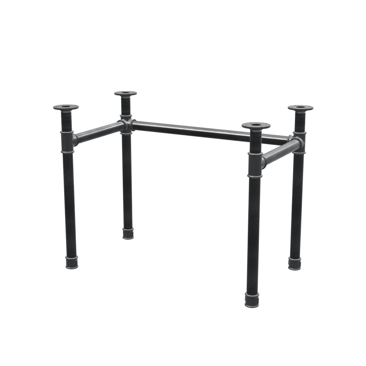 Stel til skrivebord, U-form, støbejern og stål Ø 42 mm, 96 × 56 cm, højde 70 cm
