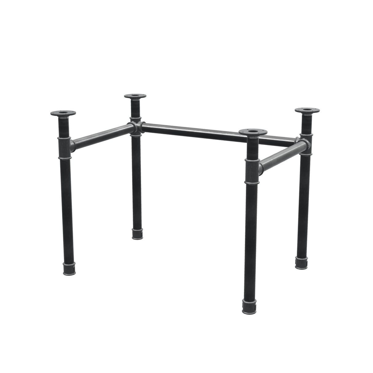Stel til skrivebord, U-form, støbejern og stål Ø 42 mm, 96 × 66 cm, højde 70 cm