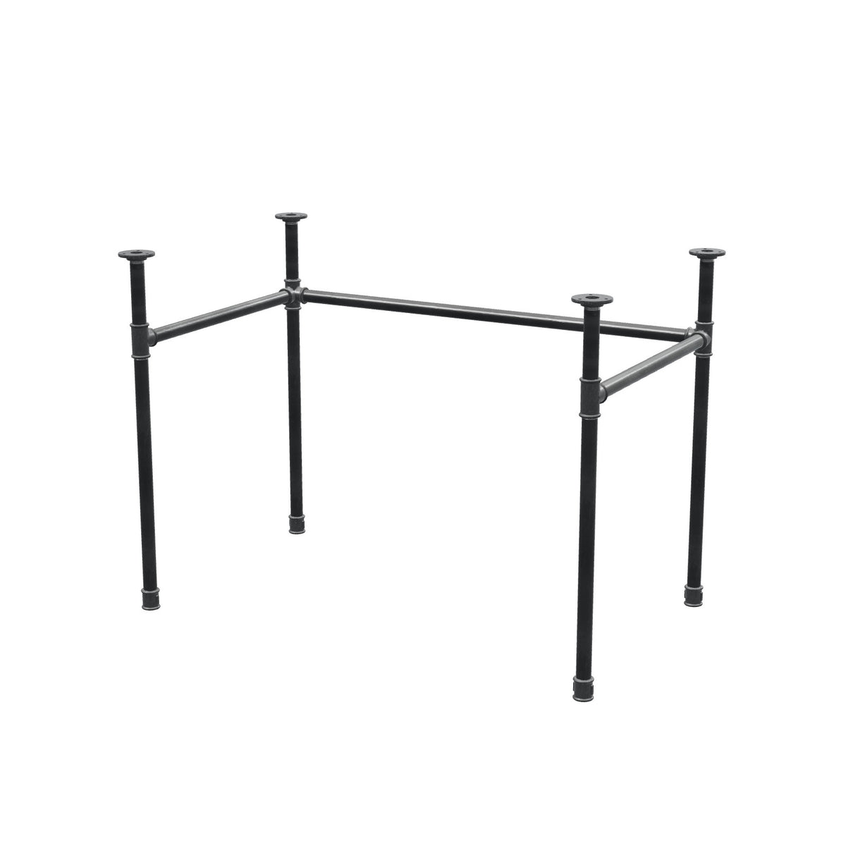 Stel til skrivebord, U-form, støbejern og stål Ø 27 mm, 101 × 61 cm, højde 71 cm