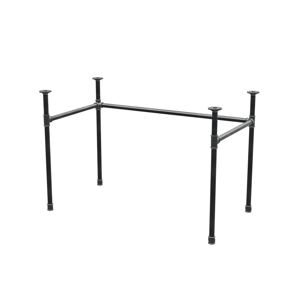 Stel til skrivebord, U-form, støbejern og stål Ø 27 mm, 111 × 61 cm, højde 71 cm