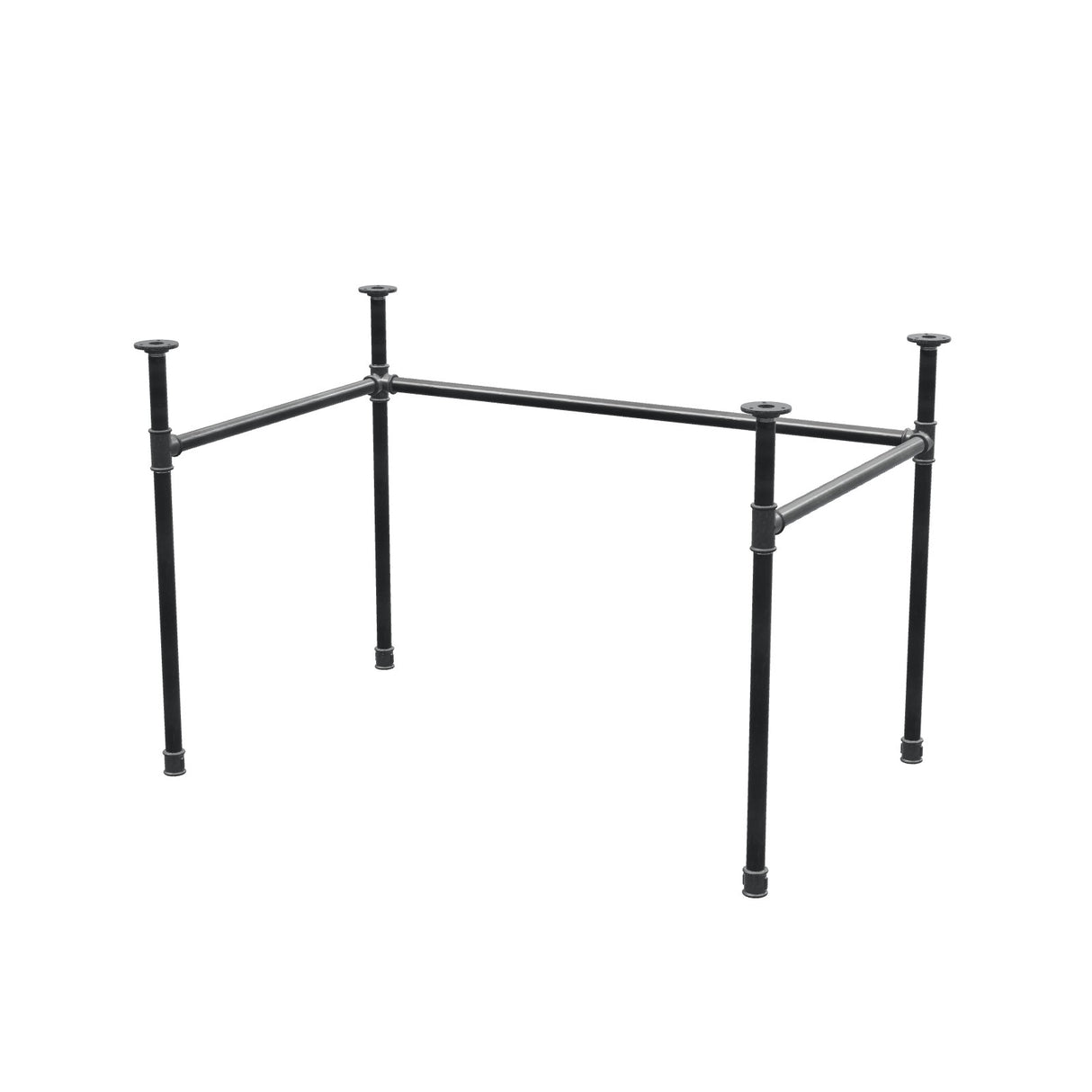 Stel til skrivebord, U-form, støbejern og stål Ø 27 mm, 111 × 71 cm, højde 71 cm
