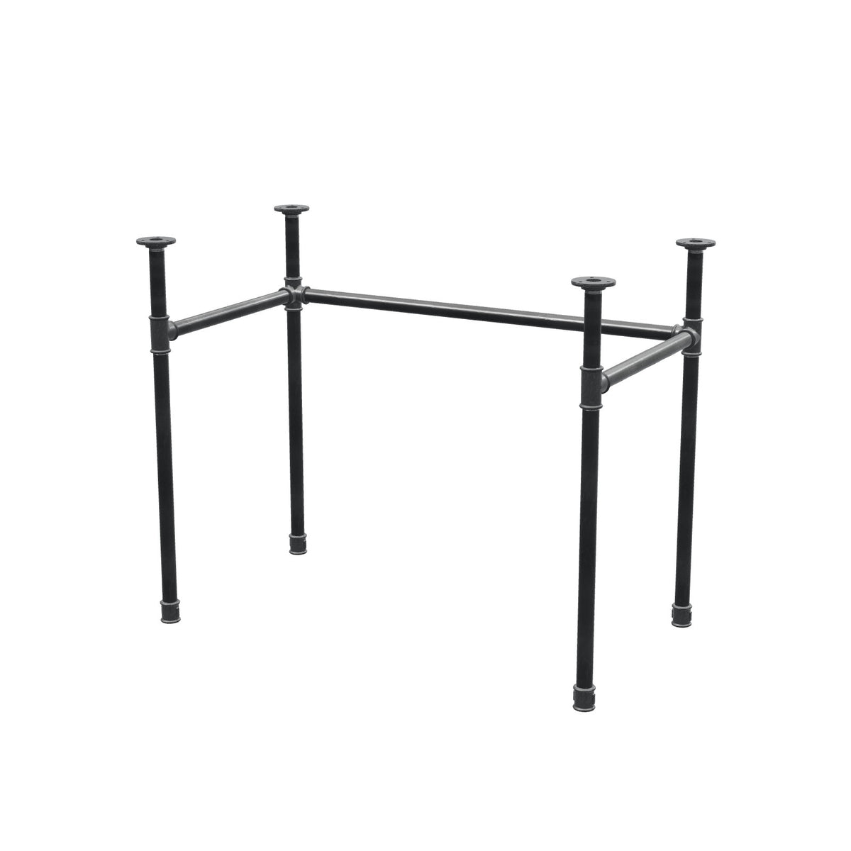 Stel til skrivebord, U-form, støbejern og stål Ø 27 mm, 91 × 51 cm, højde 71 cm