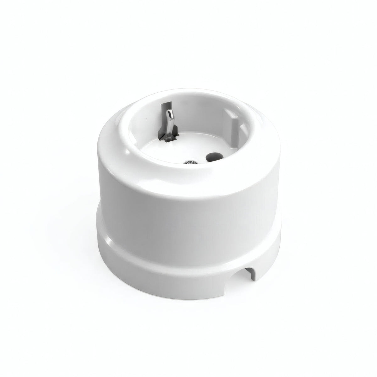 Vægstikkontakt i porcelæn — Schuko 2P+T 16 A / Hvid