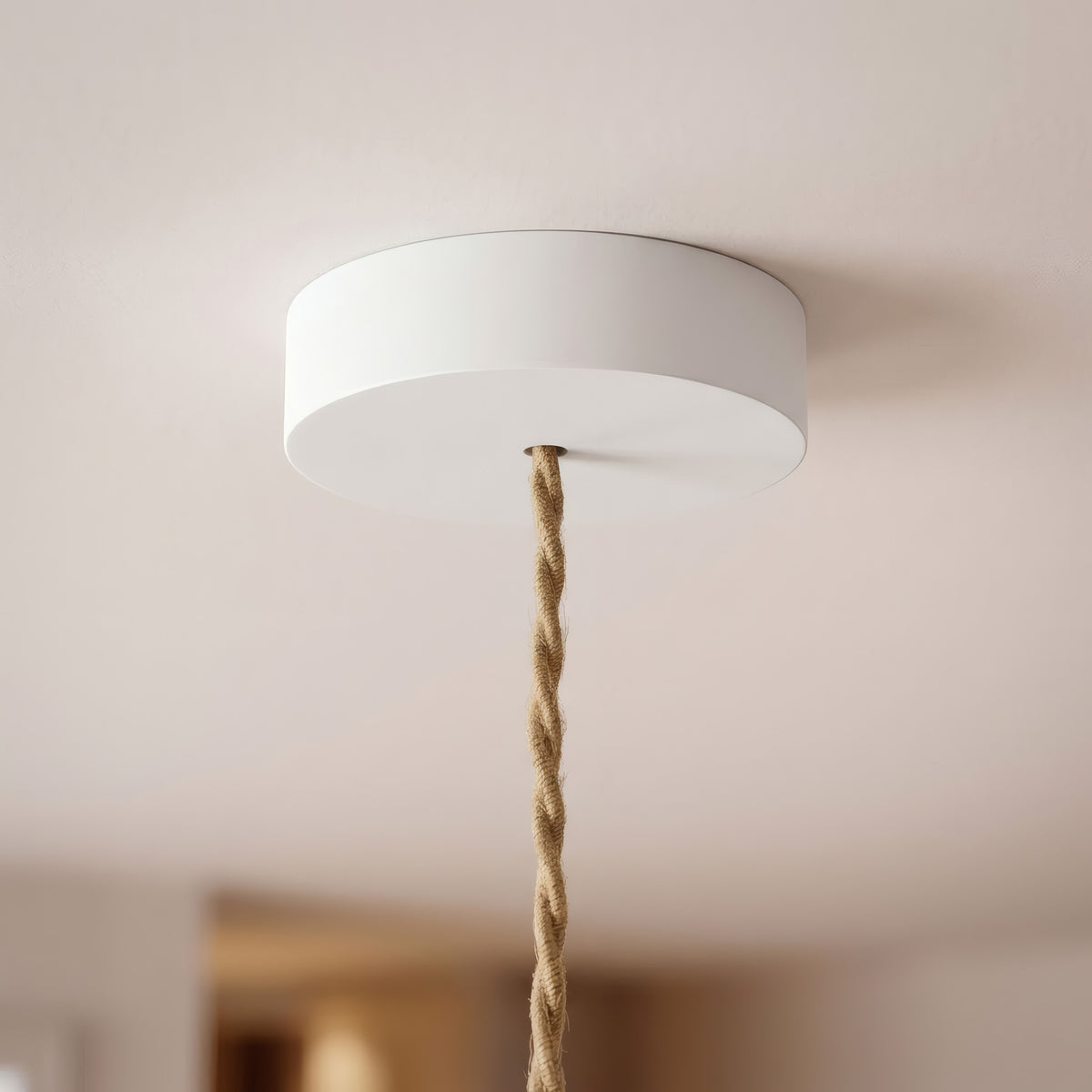 Rund roset i træ, Ø 120 mm — Hvid