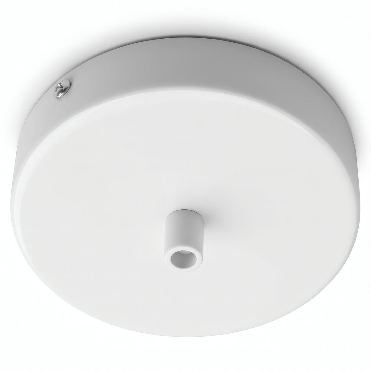 Cylindrisk roset i metal, Ø 120 mm — Cylindrisk metal / Blank hvid