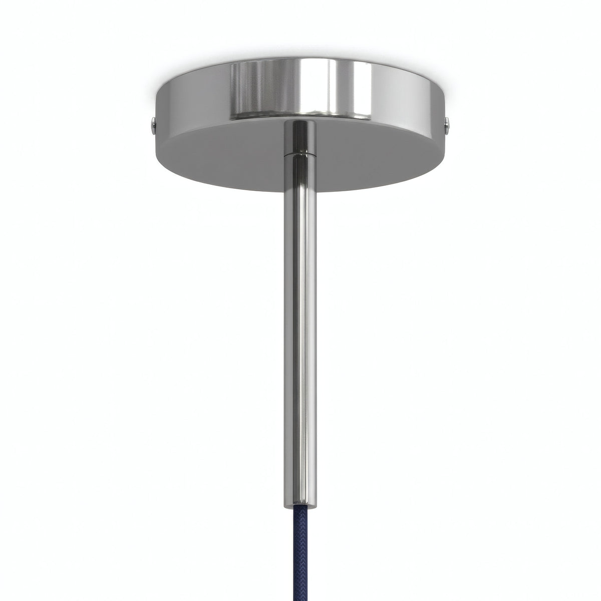 Cylindrisk roset i metal med aflastning på 15 cm — Krom