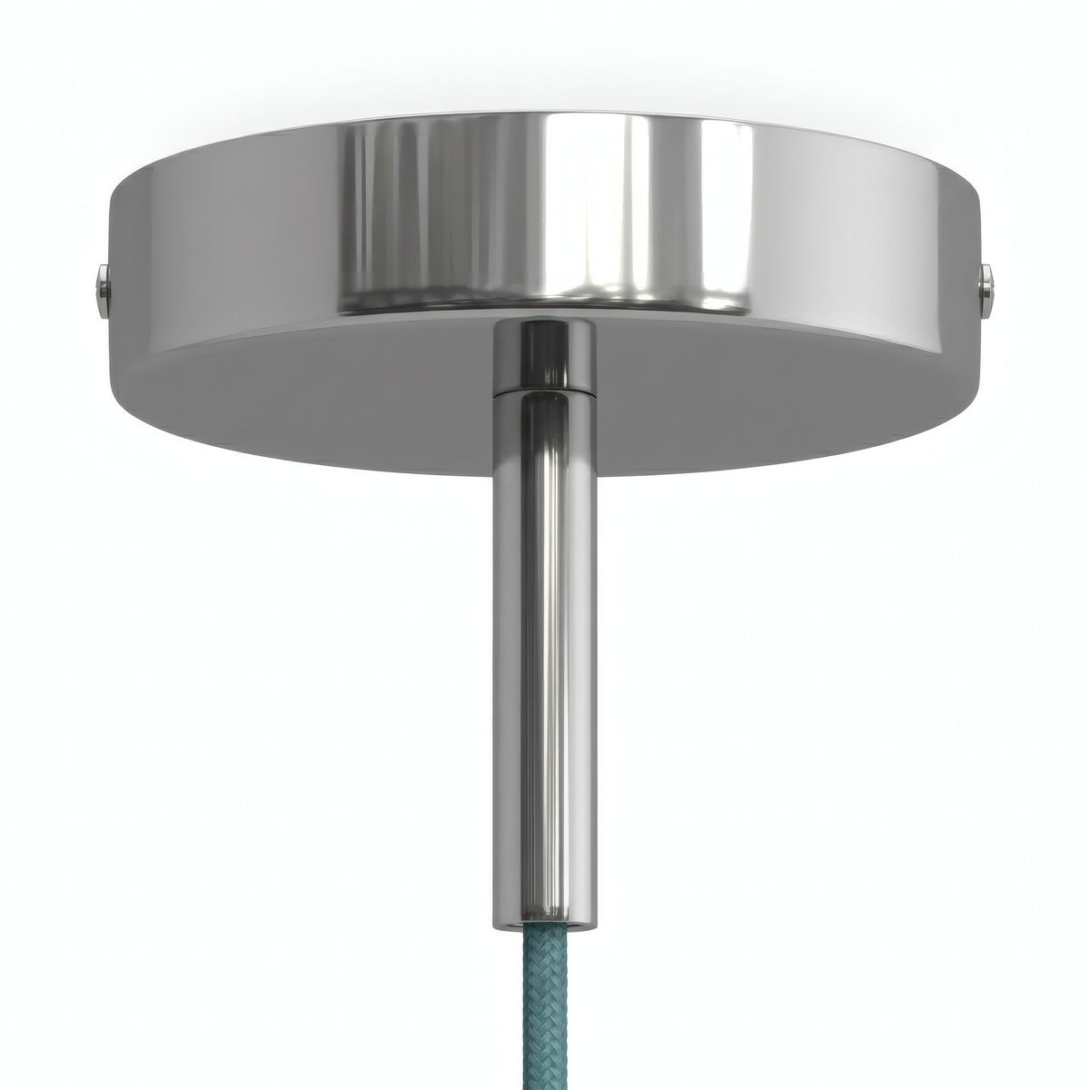 Cylindrisk roset i metal med aflastning på 7 cm — Krom