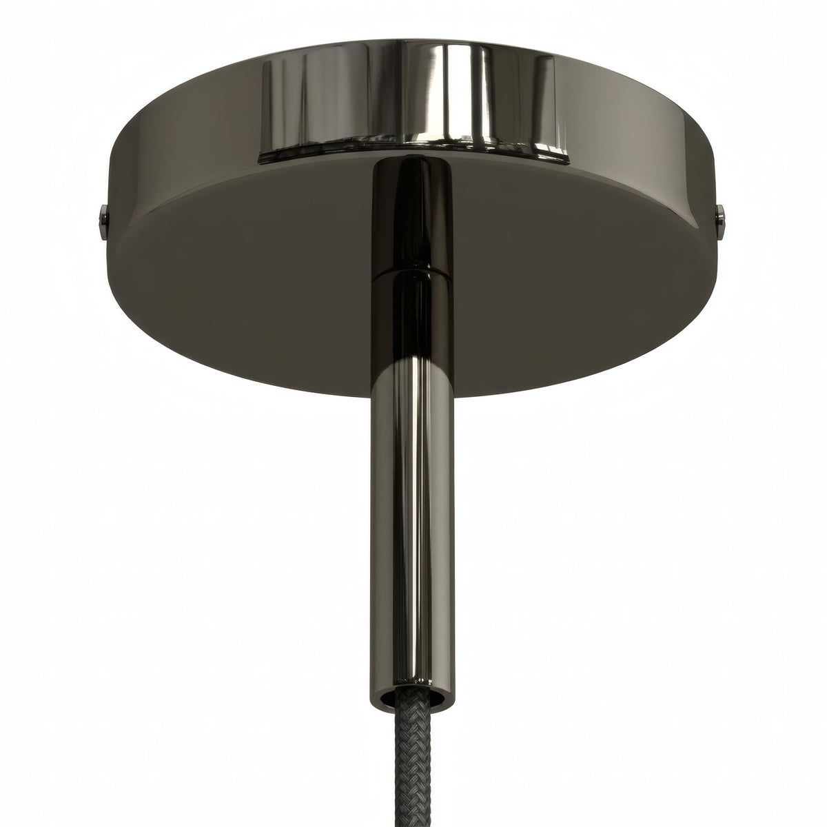Cylindrisk roset i metal med aflastning på 7 cm — Sort perle