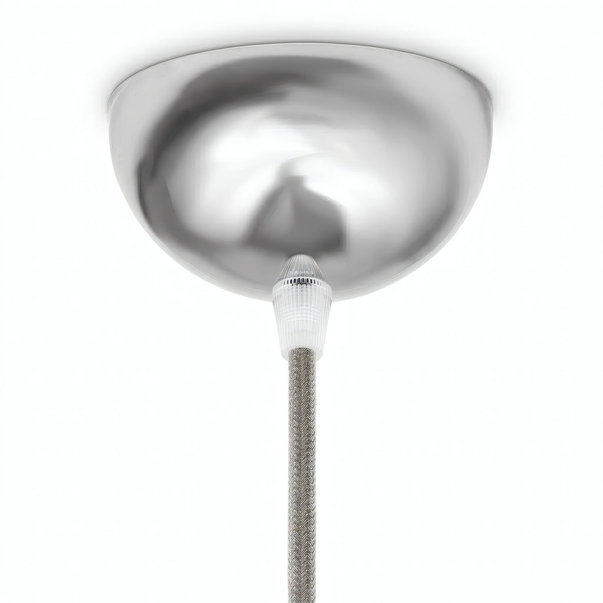 Halvkugleformet roset i metal, Ø 100 mm — Krom