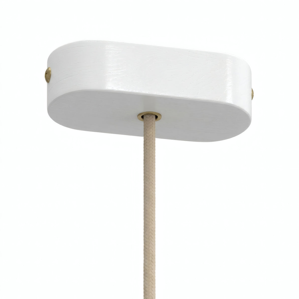 Oval roset i træ, 120 × 51 mm — Hvid