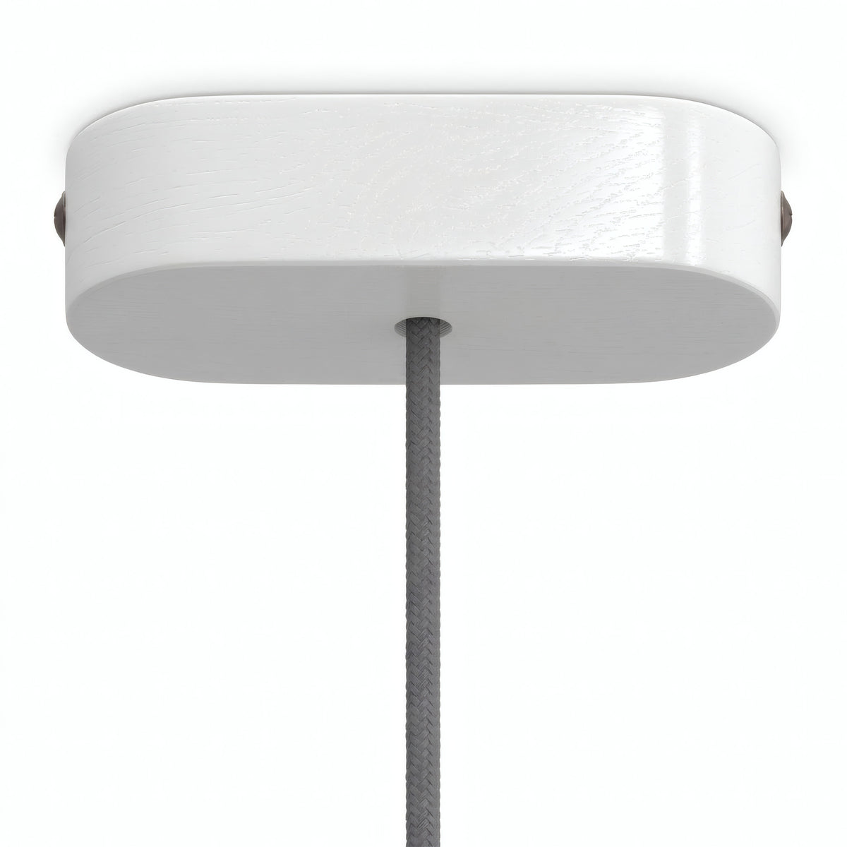Oval roset i træ, 120 × 51 mm — Hvid