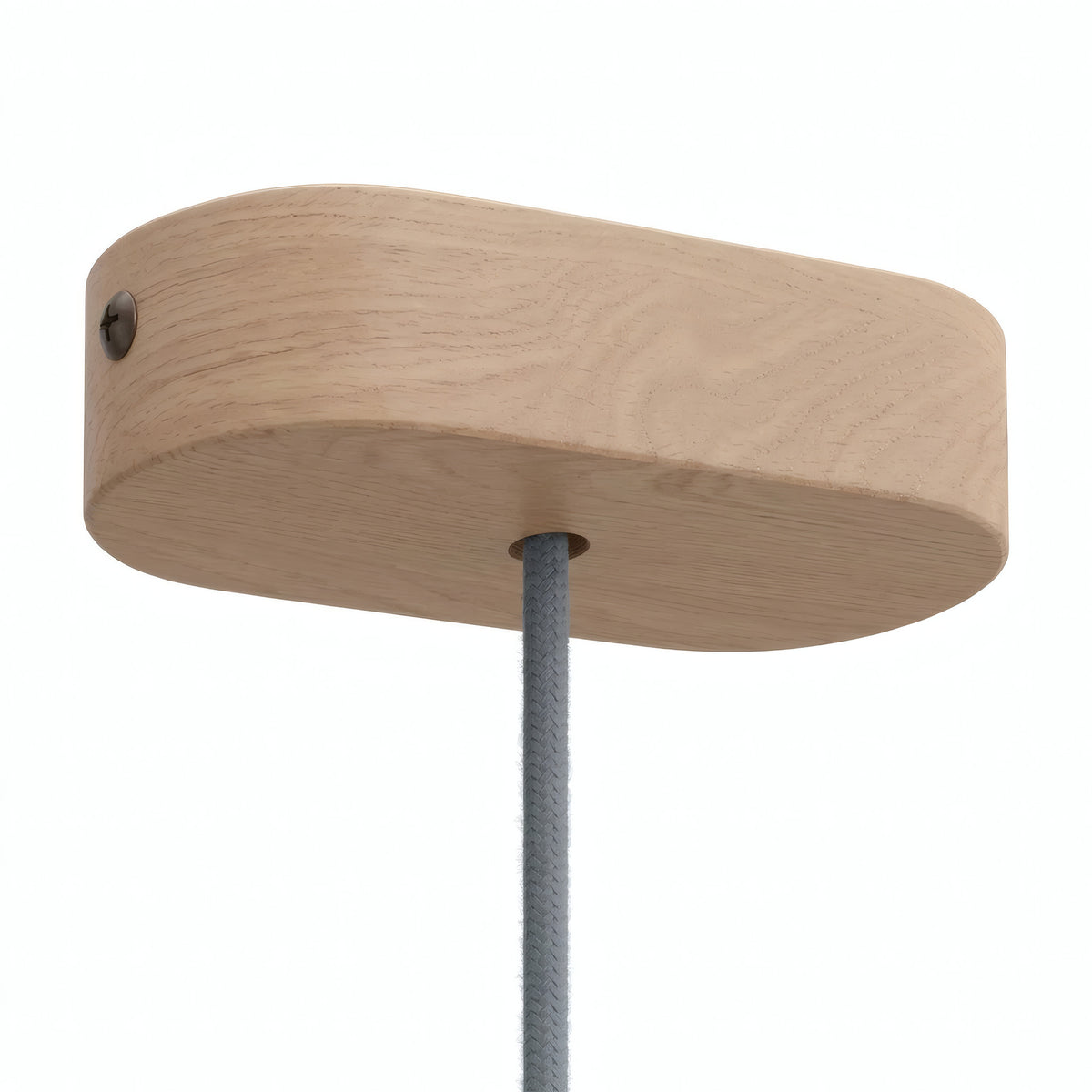 Oval roset i træ, 120 × 51 mm — Natur