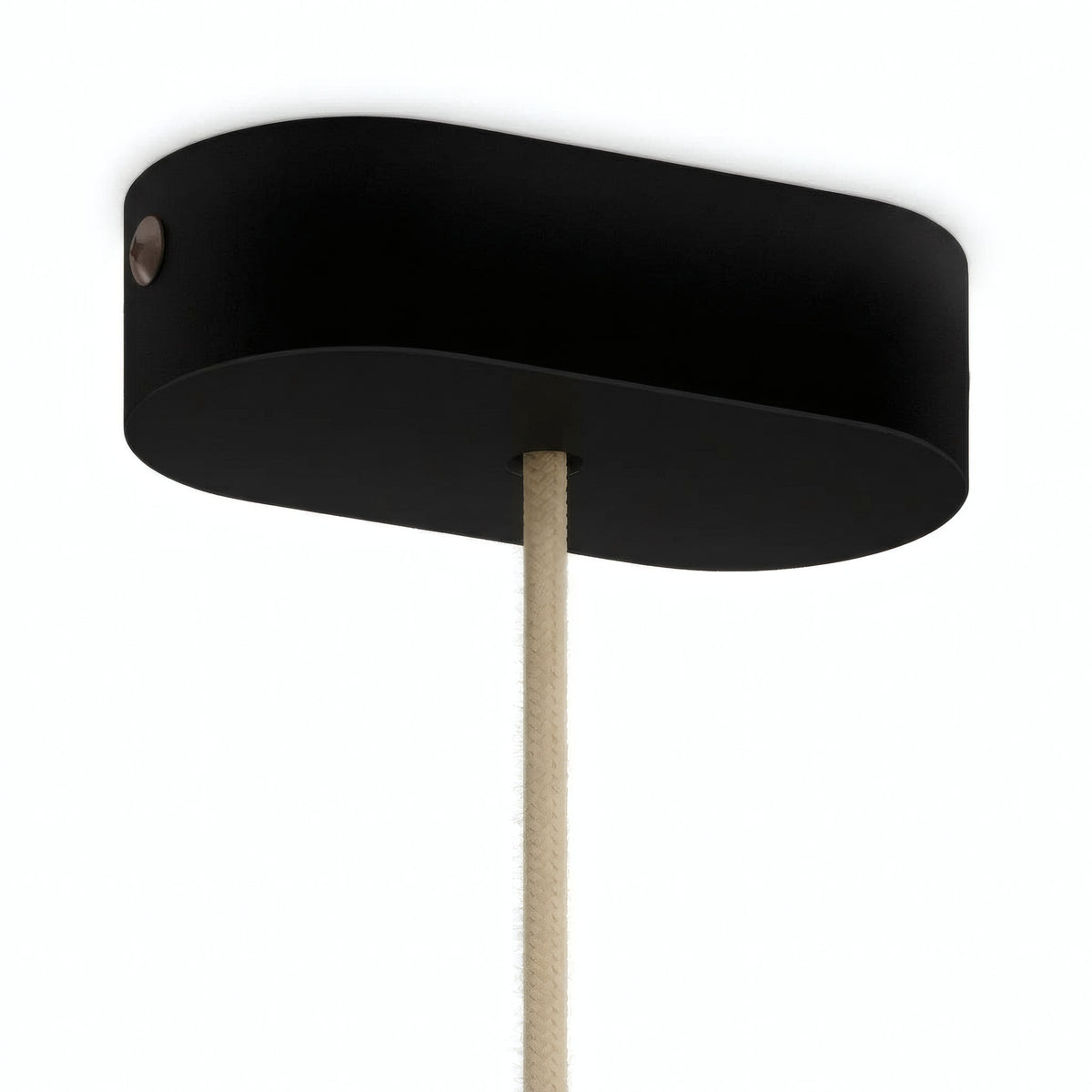 Oval roset i træ, 120 × 51 mm — Sort