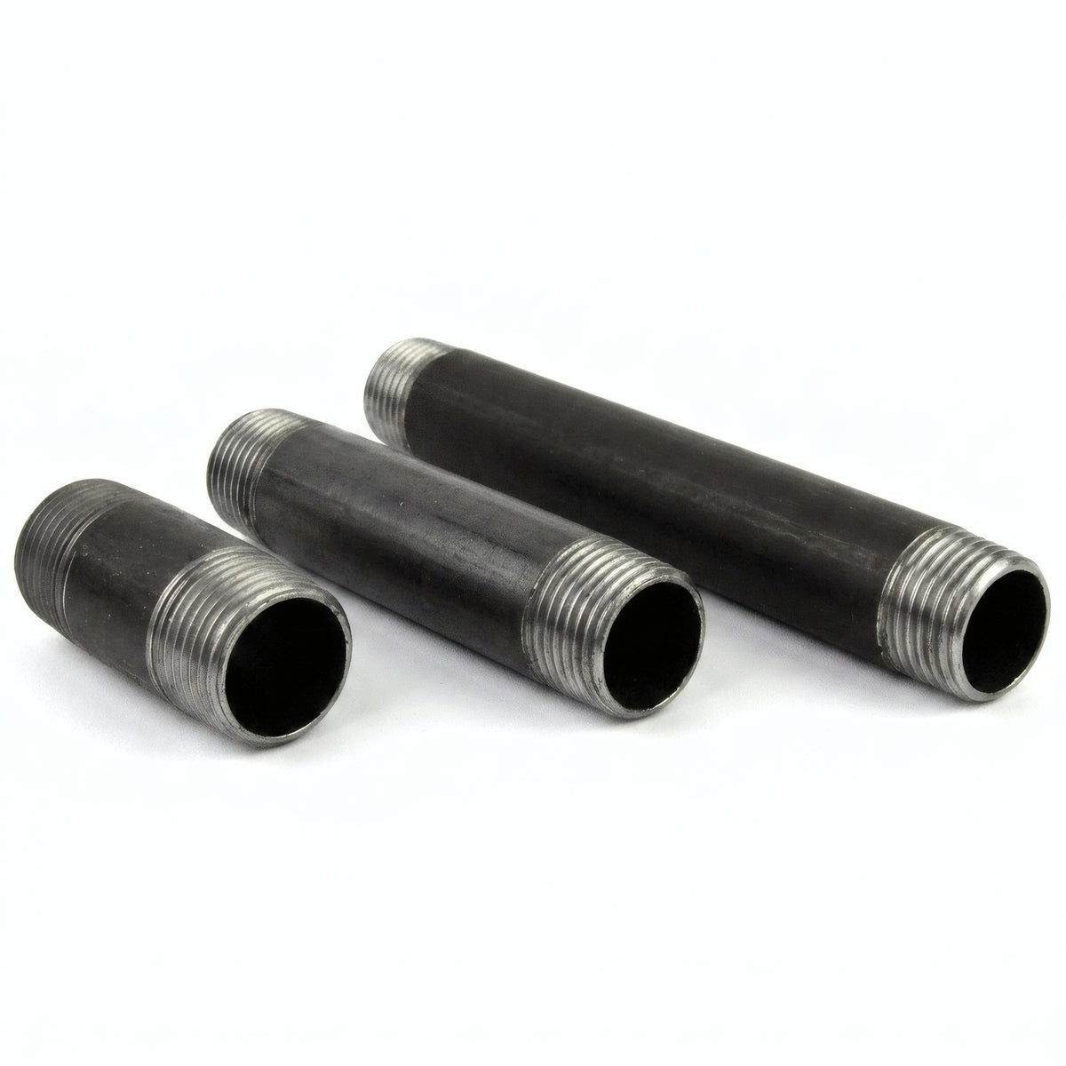 Tube 1/2'' - 15x21mm acier noir - fileté - photo produit fond blanc 4