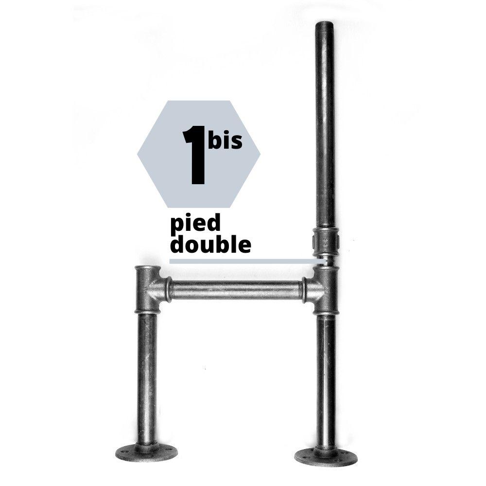 Kit montants étagères plomberie sur-mesure - détail pied en raccords de plomberie - vue 11