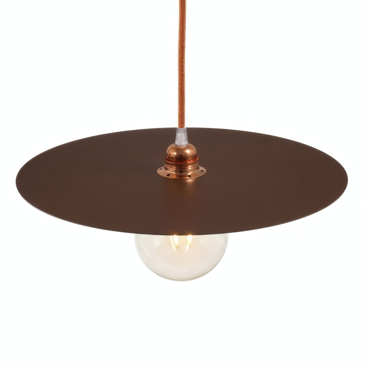 Flad skive-lampeskærm i jern Ø 40 cm til E27-fatning — Corten-look