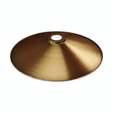 Flad lampeskærm i emaljeret metal Ø 30 cm til E27-fatning — Hvid og satineret bronze