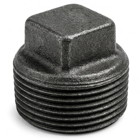 Bouchon mâle sans butée fonte noire — vue de face