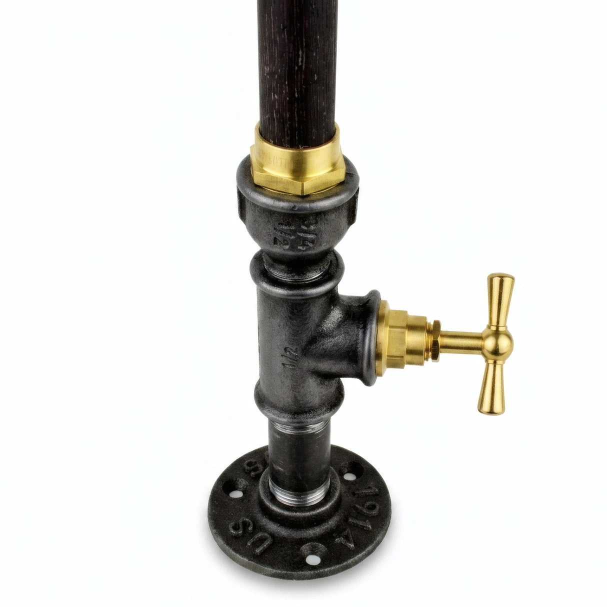 Lysestage Steampunk vandhane - produktfoto på hvid baggrund 1