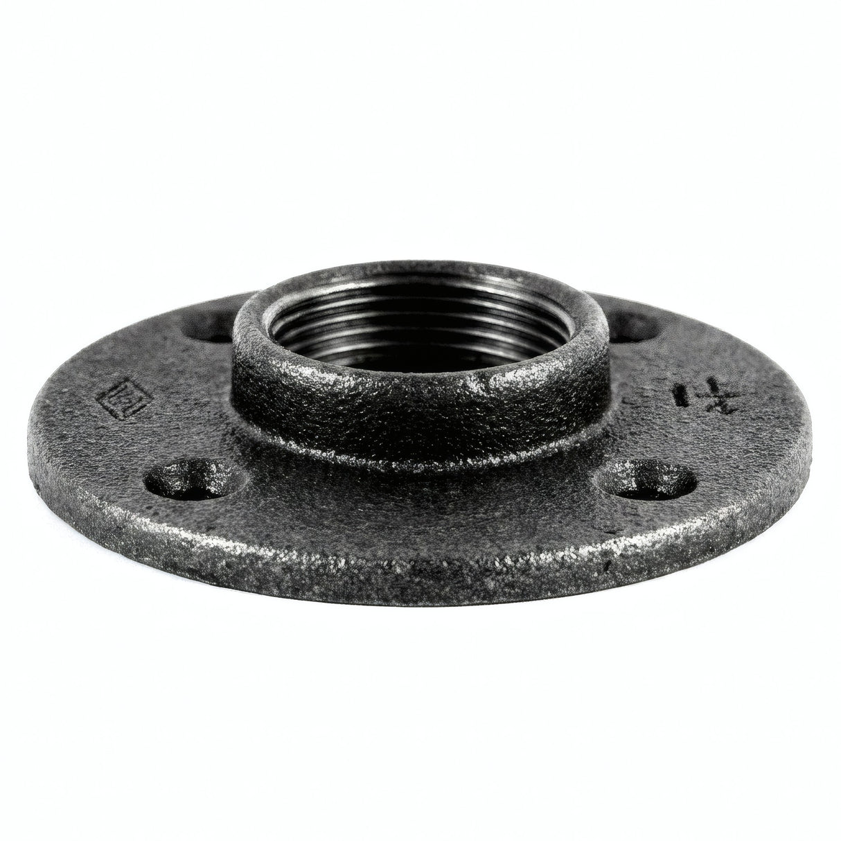 Flange 1''1/4 | 33x42mm stor diameter sort støbejern - produktfoto på hvid baggrund 4