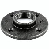 Flange 1''1/4 | 33x42mm stor diameter sort støbejern - produktfoto på hvid baggrund 7