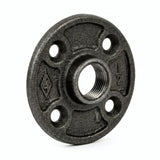Flange 1/2'' | 15x21mm stor diameter sort støbejern - produktfoto på hvid baggrund 6