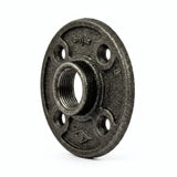 Flange 3/4'' | 20x27mm stor diameter sort støbejern - produktfoto på hvid baggrund 2