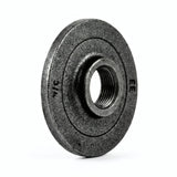Blindflange i sort støbejern uden huller - produktfoto på hvid baggrund 4