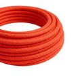 Rund neonfarvet stofledning med silkeeffekt – Orange