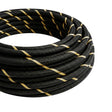 Rund stribet stofledning med silkeeffekt – Sort & guld