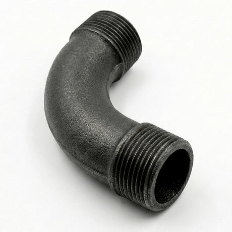 Coude grand rayon 90° M/M fonte noire — vue de face